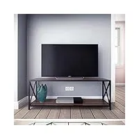 decorotika xena meuble tv console multimédia, marron/noir, 130 cm