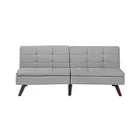 canapé clic-clac en tissu gris clair convertible en lit confortable pour salon scandinave moderne beliani