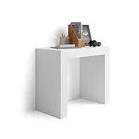 mobili fiver, table console extensible angelica, frêne blanc, made in italy