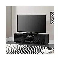 [en.casa] meuble tv avec compartiments et portes buffets bas téléviseur armoire bas 34,5cm x 120cm x 40cm mdf noir