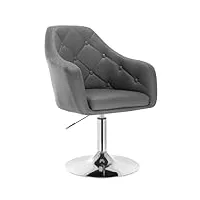 woltu 1 x tabouret de bar réglable en hauteur, fauteuil de bar fait de similicuir et acier chromé,gris bh104gr
