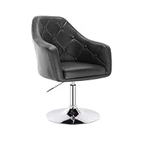 woltu 1 x tabouret de bar réglable en hauteur,fauteuil de bar fait de similicuir et acier chromé,noir bh104sz