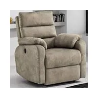 dafnedesign. com – fauteuil relax électrique – couleur : gris clair – revêtement : cuir synthétique – déhoussable : no – fauteuil avec recliner électrique – plus aux tendres accoudoirs et au dossier