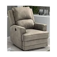 dafnedesign. com – fauteuil pivotant avec recliner électrique – couleur : gris clair – revêtement : cuir synthétique – déhoussable : no – fauteuil avec recliner électrique – plus aux tendres