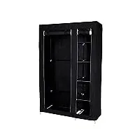 dibea armoire de rangement penderie armoire pliable en tissu, 175x110x45 cm noir
