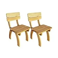 tuduo laqué chaises de jardin 2 pièces en bois de pin design simple et élégant, robuste et stable chaise extérieur tabouret bar fauteuils jardin