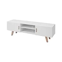 xingshuoonline meuble pour tv de haute brillance mdf 150 x 46,5 x 48,5 cm blanc meuble tv taille de la porte : 50 x 30 m (longueur x largeur)
