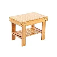 vaefae petit tabouret de siège en bambou, repose-pieds et étagère de rangement, durable, léger et antidérapant