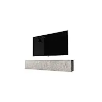 selsey kane - meuble tv à suspendre/banc tv (béton, 180 cm, sans led)
