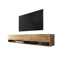 selsey wander - meuble tv suspendu/banc tv (chêne wotan, 180 cm, sans led)