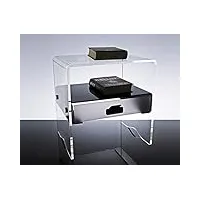 slato table de chevet avec un tiroir design moderne en plexi. transparent morfeo