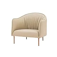 italian concept ken, fauteuil avec structure en bois, pieds en fer, assise rembourrée en polyuréthane et revêtement en similicuir, corde, unique