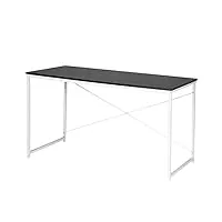 woltu tsb08sz bureau d'ordinateur table de bureau en aggloméré et acier 120x60x70cm, 10,62 kg, noir+blanc