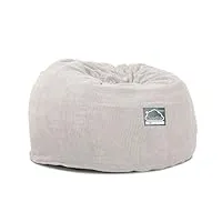 lounge pug, cloudsac 510 xl, grand pouf à mémoire de forme, canapé, pompon crème