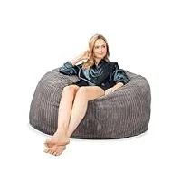 lounge pug, cloudsac 510 xl, grand pouf à mémoire de forme, canapé, côtelé anthracite