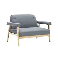 vidaxl canapé à 2 places tissu gris clair mobilier de salon sofa meuble