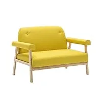 vidaxl canapé à 2 places tissu jaune mobilier de salon sofa canapé de salon