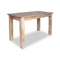 vidaxl table de salle à manger rustique en bois massif recyclé 120 cm