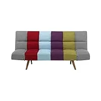 canapé clic-clac 3 places en tissu multicolore avec fonction couchage confortable pour salon scandinave moderne beliani