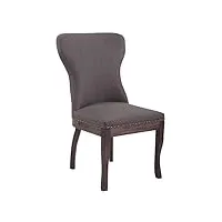 clp chaise de salle à manger windsor en tissu i chaise moderne design scandinave pieds en bois dossier et assise confortable i hauteur assise 48 cm i couleur : gris foncé