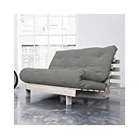 alfred & compagnie canapé convertible + futon anouk 140x200 pin brut