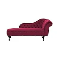 chaise longue côté droit méridienne en velours rouge glamour elégant salon nimes
