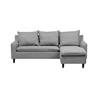 canapé d'angle avec revêtement en tissu gris clair pour salon au style moderne et minimaliste beliani