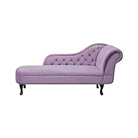 chaise longue côté droit méridienne glamour en velours violet clair nimes