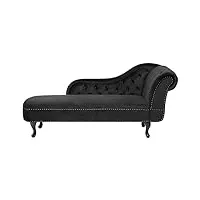 chaise longue côté droit méridienne en velours noir glamour elégant salon nimes