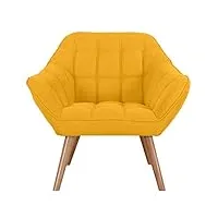 rendez vous déco - fauteuil jaune en tissu - simba - fauteuil 1 place avec accoudoirs - l.83 cm x p. 74 cm x h.76 cm - 11 kg