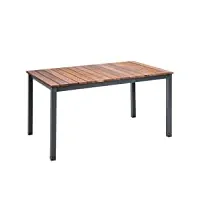 greemotion mackay table de jardin, aluminium, anthracite/bois, ca. 150 x 74 x 90 cm