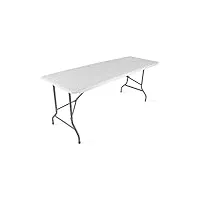 mobeventpro table pliante de camping 180x70x74 cm, blanc