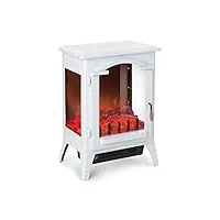 klarstein graz - cheminée électrique à effet de flamme, 1000/2000w, jusqu'à 30 m², thermostat, chauffage, panoramaview, blanc