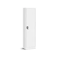 jan nowak armoire de bureau métallique c001a 4 etagères tôle d'acier portes battantes verrouillable 185 cm x 45 cm x 40 cm (blanc)