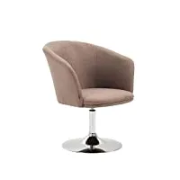 fauteuil lounge arcade tissu i chaise de salon pivotante avec dossier et accoudoirs i fauteuil design de salon confortable i couleur :, couleur:taupe
