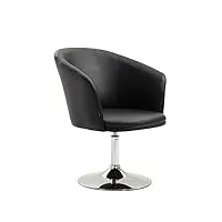 fauteuil lounge arcade similicuir i chaise pivotante avec dossier et accoudoirs i fauteuil design de salon confortable i couleur :, couleur:noir