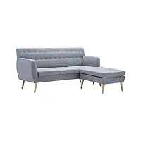 vidaxl canapé angle revêtement tissu gris clair salle de séjour sofa de salon