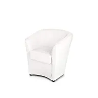 liberoshopping.eu - la tua casa in un clik fauteuil de chambre en cuir écologique valentina rembourré de haute qualité (blanc)