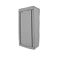 primematik - armoire de rangement en tissu 70 x 45 x 155 cm gris avec porte rouleau