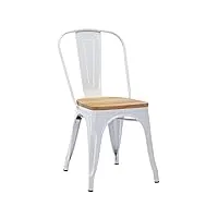 duhome chaise de salle à manger en métal, chaise bistrot metal, ensemble de chaises empilables chaise cuisine avec dossier, pour bar café salon restaurant intérieur et extérieur,bbûche