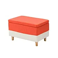poufs et repose-pieds coffre de rangement pouf rembourré ottoman pratique polyvalent cubesmax charge 400 kg salon chambre (40cmx75cmx42cm) (couleur : orange)