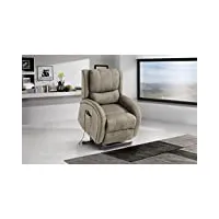 dafnedesign.com - fauteuil releveur avec recliner électrique (84 x 81 x 66 cm) - matériau : simili cuir gris clair