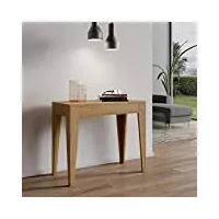 itamoby table console extensible isotta small, chêne naturel, l 90 x p 42 x h 77 (extensible jusqu'à 198 cm)