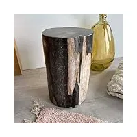 wanda collection pouf bois pétrifié 50 cm