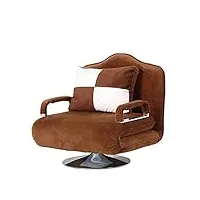 axdwfd chaise longue canapé-lit pliant simple convertible en fauteuil-lit fauteuil pliant fauteuil de détente convertible spacieux, brun, rouge, rose, 92 * 78 * 95cm (couleur : brown)