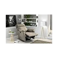 dafnedesign.com fauteuil avec inclinaison électrique (98 x 85 x 108 h) - matériau : similicuir gris clair.