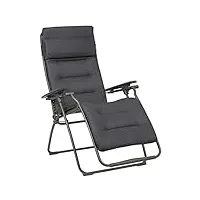 lafuma fauteuil relaxation futura be comfort noir gris lfm3130 8902