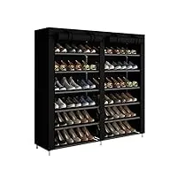 yayi etagères à chaussures de rangement armoire en tissus rangement Étanche Étagères à chaussures 2 x 6 couches noir