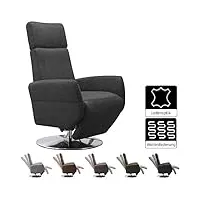 cavadore cobra fauteuil tv avec fonction couchée réglable en continu et ergonomie l charge max. 130 kg 71 x 112 x 82 cm aspect cuir anthracite