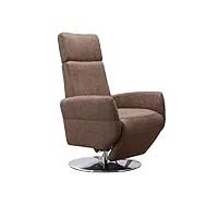 cavadore cobra fauteuil tv avec fonction couchée réglable en continu et ergonomie s charge max. 130 kg 71 x 108 x 82 cm marron